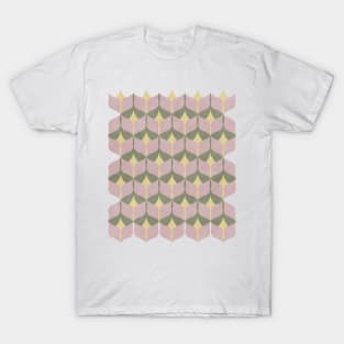 Geometric Pattern Pink Yellow Green T-Shirt